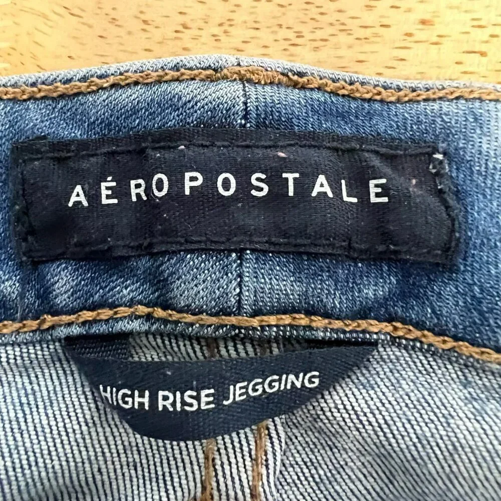Aeropostale Womens Distressed Jeggings Five Pocket Size 4 - Picture 8 of 9